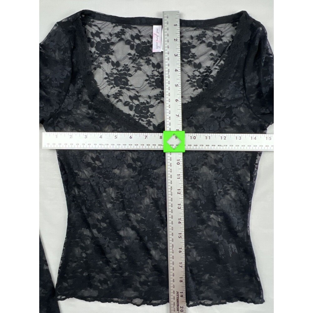 Urban Outfitters Out From Under Women's Lace Long Sleeve Black Top Medium - Picture 6 of 7